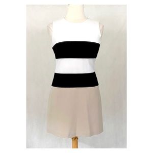 Calvin Klein Horizontal Color Block Stitched Dress